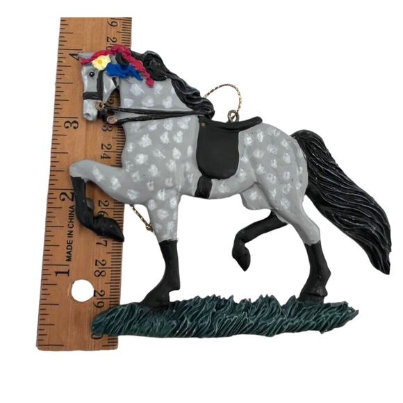 Appaloosa Dressage Horse Equestrian Christmas Ornament Vintage Kurt Adler Gray - Picture 3 of 4